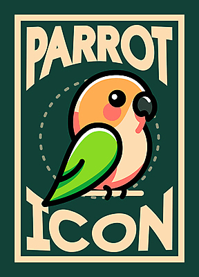 아이콘 점선 프레임 타이포그라피 사람없음 초록색 앵무새 2D아이콘 AI파일 문자 선 컬러 조류 파일형식 벡터
