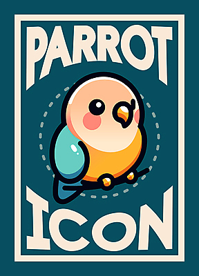 아이콘 점선 프레임 타이포그라피 사람없음 초록색 앵무새 2D아이콘 AI파일 문자 선 컬러 조류 파일형식 벡터
