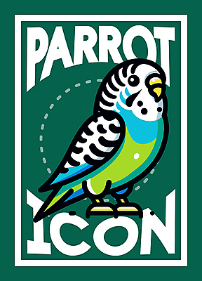 아이콘 점선 프레임 타이포그라피 사람없음 초록색 앵무새 2D아이콘 AI파일 문자 선 컬러 조류 파일형식 벡터