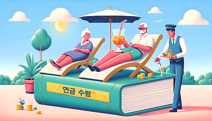 JPG 전신 식물 구름 여자 할아버지 노년 남자 화분 할머니 음료 백그라운드 일러스트 성인 책 세명 눕기 태양 동전 파라솔 웨이터 디지털합성 선베드 연금 편집소스 국내일러스트 AI일러스트 AI콘텐츠 자연요소 직업 돈 의자 모션 사람 파일형식