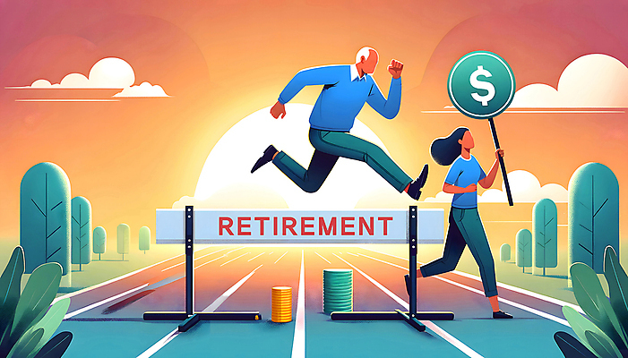 JPG 전신 나무 구름 여자 할아버지 노년 남자 백그라운드 일러스트 성인 두명 달리기 태양 점프 동전 팻말 허들 디지털합성 연금 편집소스 국내일러스트 AI일러스트 AI콘텐츠 자연요소 식물 돈 모션 프레임 사람 장애물 파일형식