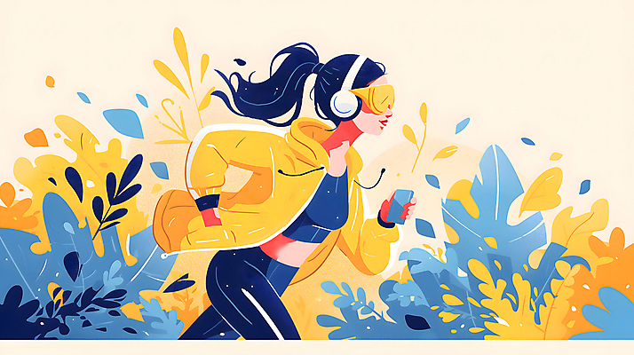 JPG 식물 여자 백그라운드 일러스트 한명 상반신 성인 운동복 달리기 조깅 노란색 헤드셋 디지털합성 러닝 성인여자한명만 편집소스 국내일러스트 AI일러스트 AI콘텐츠 1 옷 컬러 음향기기 모션 사람 운동 헤드폰 여자한명만 성인여자만 파일형식