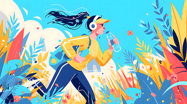 JPG 식물 여자 백그라운드 일러스트 한명 상반신 성인 파란색 운동복 달리기 조깅 헤드셋 물병 디지털합성 러닝 성인여자한명만 편집소스 국내일러스트 AI일러스트 AI콘텐츠 1 옷 컬러 음향기기 모션 사람 운동 헤드폰 물통 여자한명만 성인여자만 파일형식