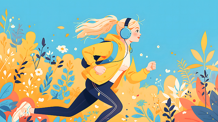 JPG 전신 식물 여자 백그라운드 일러스트 한명 성인 운동복 달리기 조깅 노란색 헤드셋 디지털합성 러닝 성인여자한명만 편집소스 국내일러스트 AI일러스트 AI콘텐츠 1 옷 컬러 음향기기 모션 사람 운동 헤드폰 여자한명만 성인여자만 파일형식