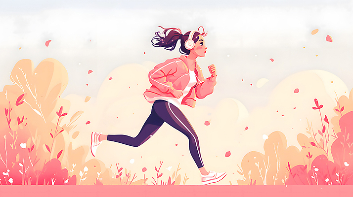 JPG 전신 식물 여자 백그라운드 일러스트 한명 성인 빨간색 운동복 달리기 조깅 헤드셋 디지털합성 러닝 성인여자한명만 편집소스 국내일러스트 AI일러스트 AI콘텐츠 1 옷 컬러 음향기기 모션 사람 운동 헤드폰 여자한명만 성인여자만 파일형식