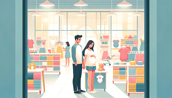 JPG 전신 여자 남자 행복 백그라운드 일러스트 가족 전등 성인 두명 쇼핑 장난감 손잡기 임신 출산 쇼핑몰 디지털합성 유아복 성인만 편집소스 국내일러스트 AI일러스트 AI콘텐츠 옷 감정 관계 모션 조명 사람 아기용품 파일형식