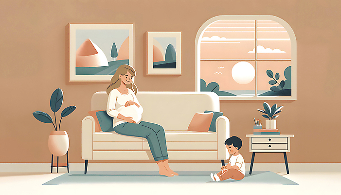 JPG 전신 구름 여자 남자 행복 화분 화초 어린이 액자 백그라운드 쿠션 일러스트 창문 가족 앉기 소년 성인 두명 소파 태양 카펫 임신 출산 디지털합성 서랍장 베이지색 편집소스 국내일러스트 AI일러스트 AI콘텐츠 자연요소 식물 감정 컬러 가구 의자 관계 모션 사람 파일형식