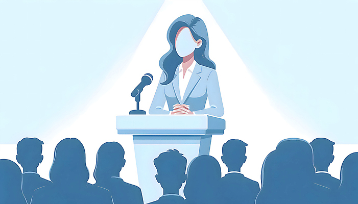 JPG 여자 남자 백그라운드 일러스트 정장 여러명 상반신 성인 파란색 발표 군중 깍지 디지털합성 마이크 단상 성인만 편집소스 국내일러스트 AI일러스트 AI콘텐츠 옷 컬러 음향기기 다수 사람 손짓 파일형식