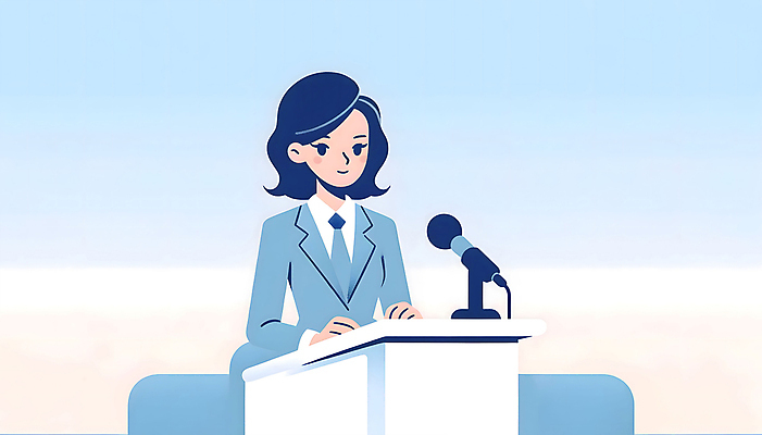 JPG 여자 백그라운드 일러스트 한명 정장 상반신 성인 파란색 발표 디지털합성 마이크 단상 성인여자한명만 편집소스 국내일러스트 AI일러스트 AI콘텐츠 1 옷 컬러 음향기기 사람 여자한명만 성인여자만 파일형식