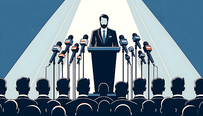 JPG 남자 백그라운드 일러스트 서기 정장 여러명 상반신 성인 파란색 발표 군중 디지털합성 마이크 단상 성인남자만 편집소스 국내일러스트 AI일러스트 AI콘텐츠 옷 컬러 음향기기 다수 모션 사람 남자만 성인만 파일형식