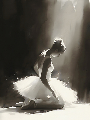 JPG 전신 여자 백그라운드 일러스트 수채화 흑백 한명 성인 빛 공연 우아함 발레 디지털합성 발레리나 발레복 성인여자한명만 편집소스 국내일러스트 AI일러스트 AI콘텐츠 1 옷 컨셉 촬영기법 사람 이벤트 춤 여자한명만 성인여자만 파일형식