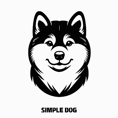 백그라운드 일러스트 사람없음 머리 귀여움 검은색 강아지 시베리안허스키 심볼 디지털합성 심플 프로필 편집소스 국내일러스트 AI파일 컬러 컨셉 신체부위 반려동물 개 파일형식 벡터
