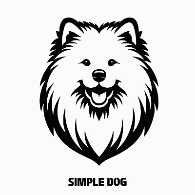 백그라운드 일러스트 사람없음 머리 귀여움 검은색 강아지 심볼 디지털합성 심플 사모예드 프로필 편집소스 국내일러스트 AI파일 컬러 컨셉 신체부위 반려동물 개 파일형식 벡터