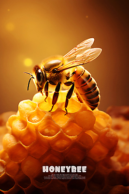 PSD 편집이미지 백그라운드 타이포그라피 사람없음 노란색 꿀벌 벌집 벌꿀 양봉 이미지편집 문자 컬러 벌_곤충 꿀 파일형식