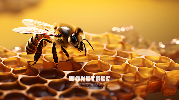PSD 편집이미지 백그라운드 타이포그라피 사람없음 노란색 꿀벌 벌집 벌꿀 양봉 이미지편집 문자 컬러 벌_곤충 꿀 파일형식