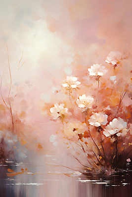 JPG 꽃 분홍색 일러스트 풍경 사람없음 물 연못 빈티지 유화 카피스페이스 국내일러스트 AI일러스트 AI콘텐츠 자연요소 식물 컬러 컨셉 미술 공백 파일형식