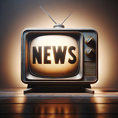 JPG 편집이미지 사람없음 텔레비전 정보 뉴스 전달 복고 방송 이슈 소식_알림 편집실사 AI컴퓨터그래픽 AI콘텐츠 컨셉 전자제품 CG 파일형식