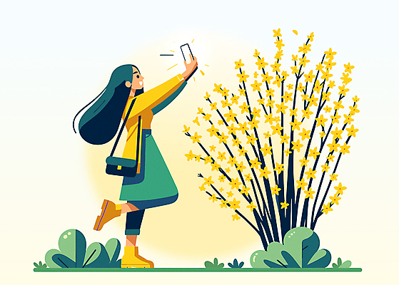 전신 여자 행복 가방 일러스트 봄꽃 한명 성인 스마트폰 노란색 촬영 풀잎 개나리 꽃축제 다리들기 성인여자한명만 봄축제 인증샷 국내일러스트 AI파일 1 잡화 꽃 감정 컬러 잎 모션 사람 핸드폰 스마트기기 축제 봄 풀_식물 인증 합성어 여자한명만 성인여자만 파일형식 벡터