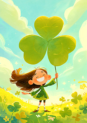 전신 PSD 구름 여자 행복 어린이 일러스트 상상 자연 하늘 수채화 한명 미소 들기 소녀 연두색 햇빛 봄 행운 클로버 소녀한명만 국내일러스트 자연요소 1 계절 감정 컨셉 모션 표정 사람 초록색 태양 생태계 여자한명만 소녀만 파일형식