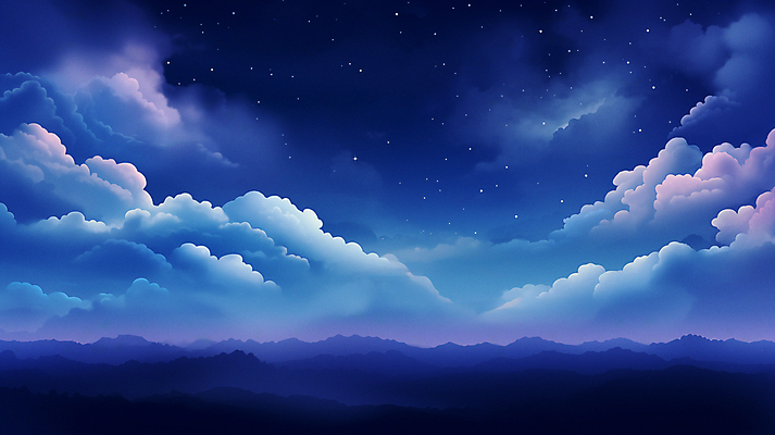 JPG 구름 배너 백그라운드 야경 일러스트 자연 밤하늘 사람없음 보라색 새벽 감성 국내일러스트 AI일러스트 AI콘텐츠 자연요소 컬러 컨셉 하늘 야간 생태계 파일형식 풍경_경치