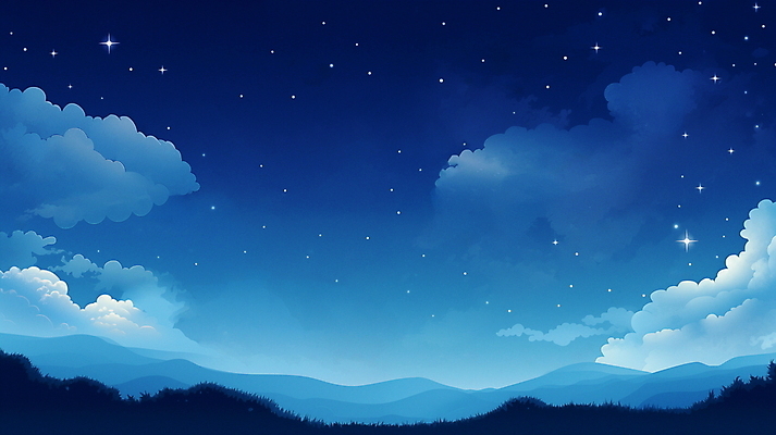 JPG 구름 배너 백그라운드 야경 일러스트 자연 밤하늘 산 사람없음 새벽 남색 감성 국내일러스트 AI일러스트 AI콘텐츠 자연요소 컬러 컨셉 하늘 야간 생태계 파일형식 풍경_경치