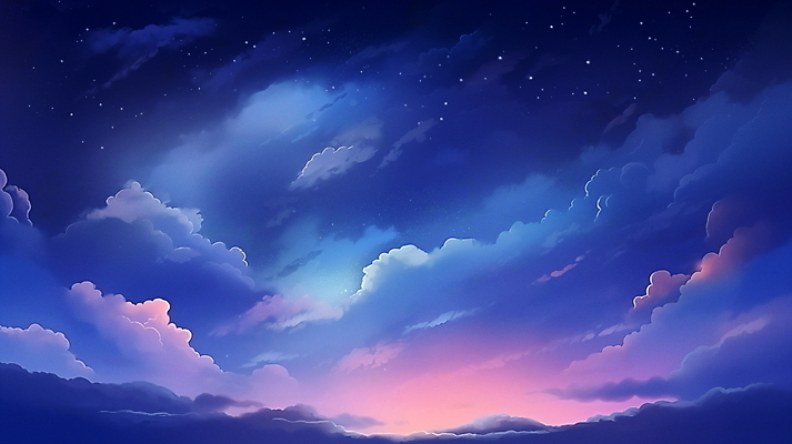JPG 구름 배너 백그라운드 야경 일러스트 자연 밤하늘 사람없음 보라색 새벽 감성 국내일러스트 AI일러스트 AI콘텐츠 자연요소 컬러 컨셉 하늘 야간 생태계 파일형식 풍경_경치