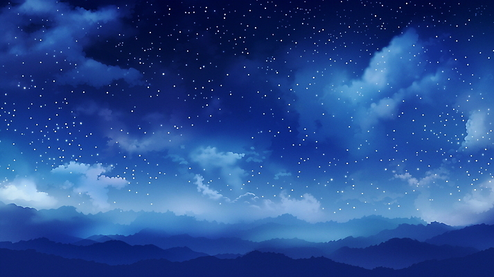 JPG 구름 배너 백그라운드 야경 일러스트 자연 밤하늘 사람없음 새벽 남색 감성 국내일러스트 AI일러스트 AI콘텐츠 자연요소 컬러 컨셉 하늘 야간 생태계 파일형식 풍경_경치