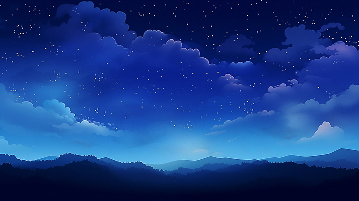 JPG 구름 배너 백그라운드 야경 일러스트 자연 밤하늘 사람없음 새벽 남색 감성 국내일러스트 AI일러스트 AI콘텐츠 자연요소 컬러 컨셉 하늘 야간 생태계 파일형식 풍경_경치