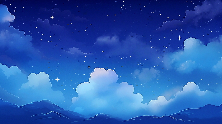 JPG 구름 배너 백그라운드 야경 일러스트 자연 밤하늘 사람없음 새벽 남색 감성 국내일러스트 AI일러스트 AI콘텐츠 자연요소 컬러 컨셉 하늘 야간 생태계 파일형식 풍경_경치