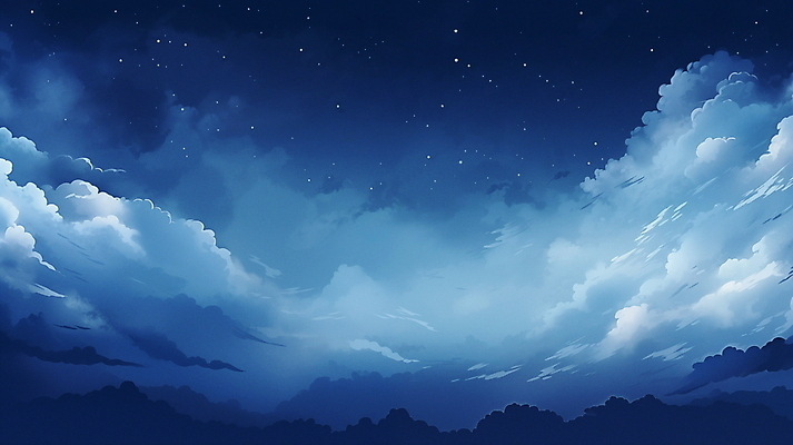 JPG 구름 배너 백그라운드 야경 일러스트 자연 밤하늘 사람없음 새벽 남색 감성 국내일러스트 AI일러스트 AI콘텐츠 자연요소 컬러 컨셉 하늘 야간 생태계 파일형식 풍경_경치