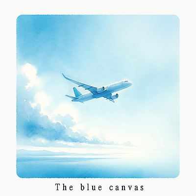 PSD 구름 편집이미지 여행 하늘 수채화 비행기 사람없음 파란색 고요 자유 비행 이미지편집 자연요소 컬러 컨셉 항공교통 대중교통 파일형식