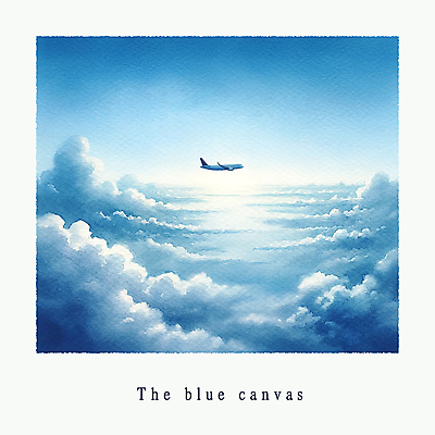 PSD 구름 편집이미지 여행 하늘 수채화 비행기 사람없음 파란색 고요 자유 비행 이미지편집 자연요소 컬러 컨셉 항공교통 대중교통 파일형식