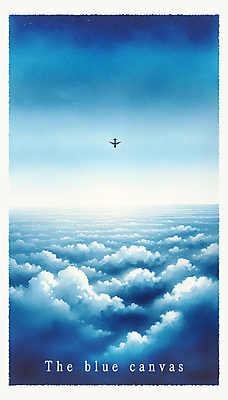 PSD 구름 편집이미지 여행 하늘 수채화 비행기 사람없음 파란색 고요 자유 비행 이미지편집 자연요소 컬러 컨셉 항공교통 대중교통 파일형식