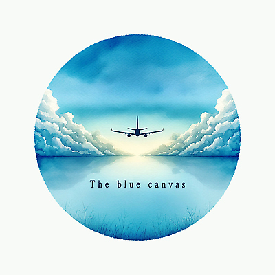 PSD 편집이미지 호수 여행 하늘 수채화 산 비행기 사람없음 파란색 반사 고요 자유 비행 풀잎 이미지편집 컬러 컨셉 잎 항공교통 대중교통 풀_식물 파일형식