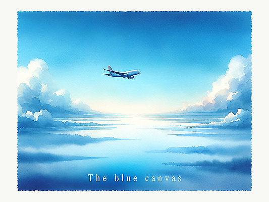 PSD 구름 편집이미지 여행 하늘 수채화 비행기 사람없음 파란색 고요 자유 비행 이미지편집 자연요소 컬러 컨셉 항공교통 대중교통 파일형식