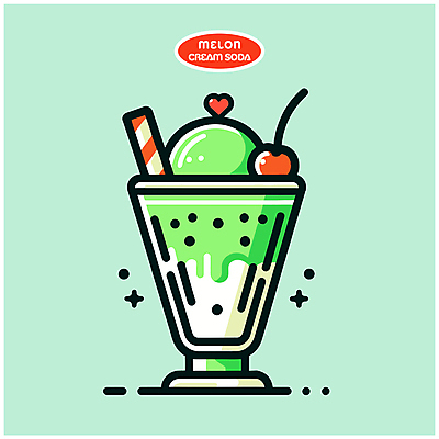 일러스트 아이스크림 빨대 사람없음 초록색 반짝임 하트 체리 달콤 크림 메론소다 민트색 소다 에이드 탄산 국내일러스트 AI파일 모양 음료 컬러 과일 모션 디저트 맛 파일형식 벡터