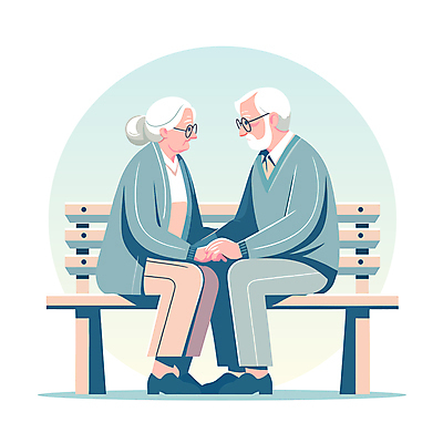 전신 캐릭터 여자 할아버지 노년 남자 안경 할머니 벤치 일러스트 가정 가족 사람 앉기 두명 마주보기 노부부 가정의달 노인만 국내일러스트 일러캐릭터 AI파일 부부 잡화 의자 관계 모션 성인 5월 성인만 파일형식 벡터