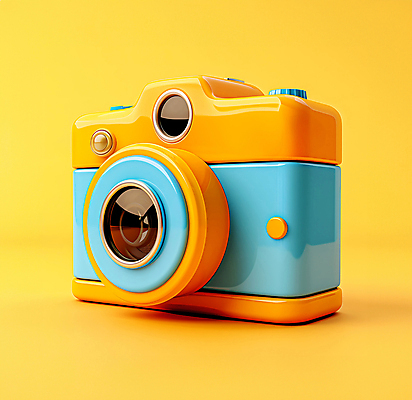 JPG 편집이미지 사람없음 한개 노란색 3D 카메라 귀여움 오브젝트 복고 편집3D AI컴퓨터그래픽 AI콘텐츠 1 컬러 컨셉 전자제품 디지털합성 파일형식