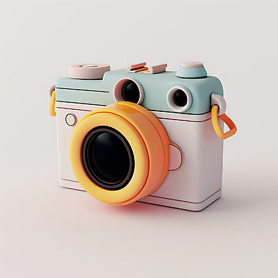 JPG 편집이미지 사람없음 한개 노란색 3D 카메라 귀여움 오브젝트 복고 편집3D AI컴퓨터그래픽 AI콘텐츠 1 컬러 컨셉 전자제품 디지털합성 파일형식