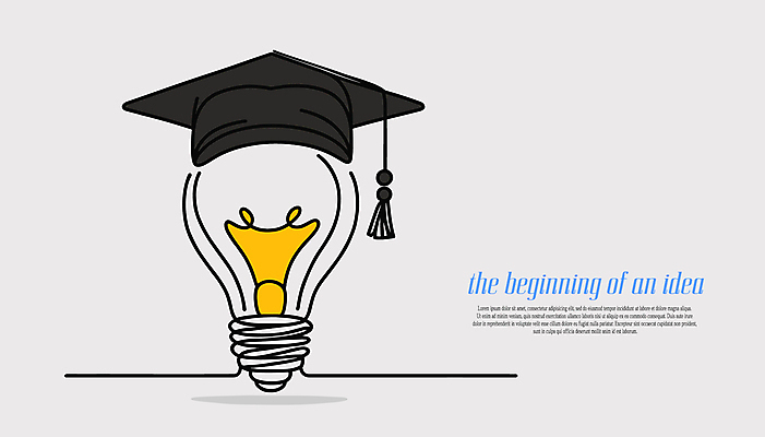 교육 선 생각 라인일러스트 일러스트 비즈니스 학사모 전구 아이디어 사람없음 노란색 발전 스케치 드로잉 혁명 창의력 브레인스토밍 국내일러스트 AI파일 모자_잡화 컬러 컨셉 졸업 미술 파일형식 벡터