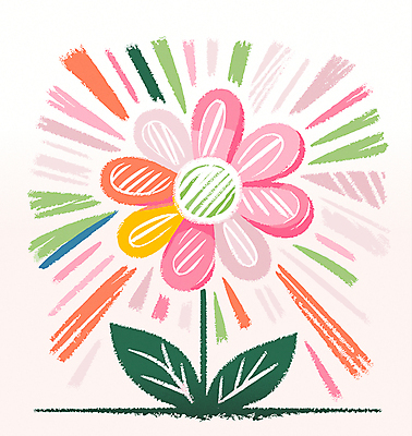 교육 꽃 어린이 분홍색 잎 일러스트 미술 사람없음 거친 오브젝트 질감 크레파스 국내일러스트 AI파일 식물 컬러 문화예술 학용품 사람 파일형식 벡터