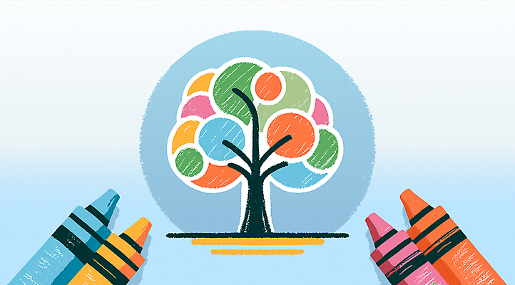 나무 교육 어린이 일러스트 미술 사람없음 파란색 거친 오브젝트 질감 크레파스 국내일러스트 AI파일 식물 컬러 문화예술 학용품 사람 파일형식 벡터