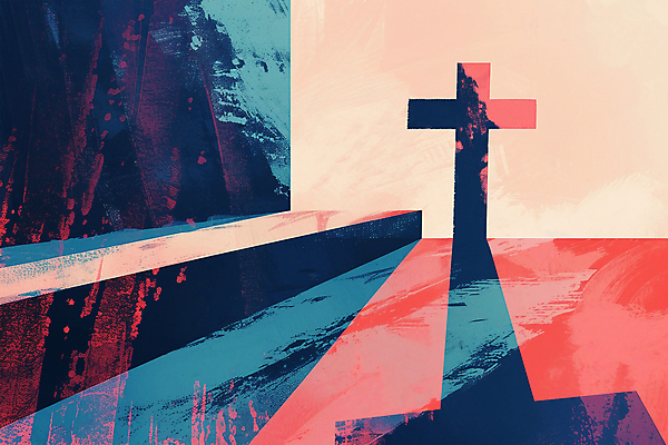 PSD 기독교 분홍색 십자가 일러스트 붓터치 그림자 사람없음 교회 거친 질감 성화 유화 국내일러스트 종교 컬러 종교건축 미술 건물 파일형식