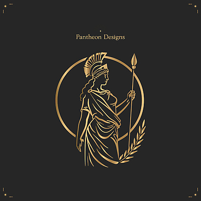 디자인 여자 창 일러스트 한명 서기 성인 검은색 힘 금색 원형 심볼 신화 그리스로마신화 아테나 여신 성인여자한명만 국내일러스트 AI파일 도형 1 무기 컬러 모션 사람 신_종교 여자한명만 성인여자만 파일형식 벡터