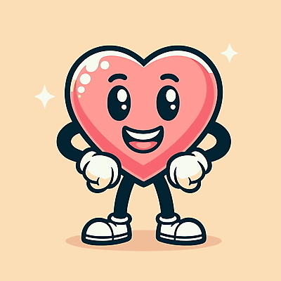 행복 일러스트 사람없음 빛 반짝임 기쁨 하트 하트캐릭터 일러캐릭터 AI파일 모양 캐릭터 감정 모션 파일형식 벡터