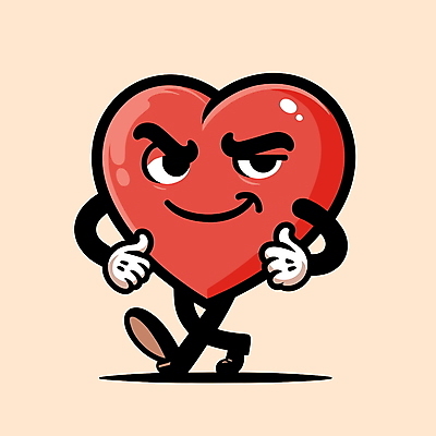 포즈 일러스트 미소 사람없음 하트 가리킴 자신감 하트캐릭터 일러캐릭터 AI파일 모양 캐릭터 감정 표정 손짓 파일형식 벡터