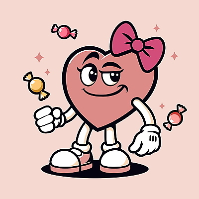 리본 일러스트 화이트데이 사탕 선물 미소 사람없음 반짝임 기쁨 하트 하트캐릭터 일러캐릭터 AI파일 모양 캐릭터 감정 모션 데이이벤트 디저트 표정 파일형식 벡터