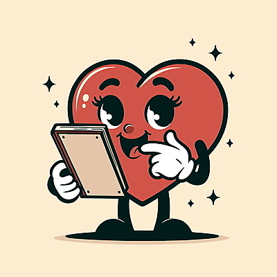 일러스트 들기 사람없음 책 반짝임 정보 하트 호기심 흥미 하트캐릭터 일러캐릭터 AI파일 모양 캐릭터 감정 컨셉 모션 파일형식 벡터