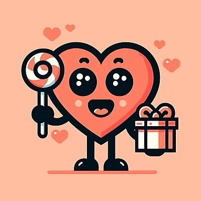 일러스트 표정 막대사탕 선물 들기 사람없음 선물상자 귀여움 놀람 하트 하트캐릭터 일러캐릭터 AI파일 모양 캐릭터 감정 컨셉 모션 사탕 상자 파일형식 벡터