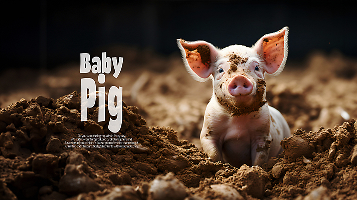 PSD 동물 편집이미지 한마리 밭 사람없음 흙 돼지 아기돼지 카피스페이스 이미지편집 1 새끼 농업 포유류 공백 파일형식